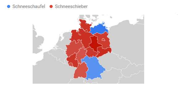 Verteilung von Schneeschaufel und Schneeschieber in Deutschland