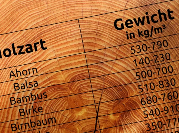Holzgewicht Tabelle
