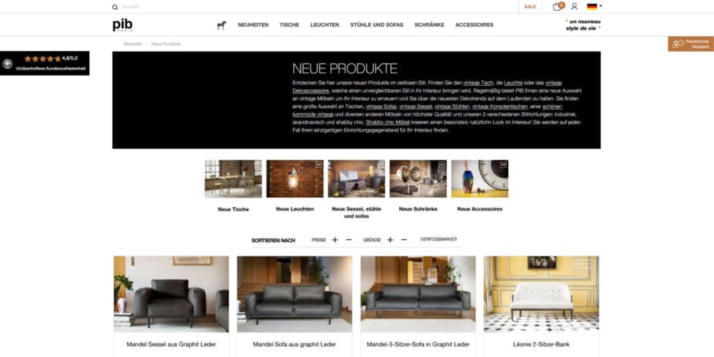 pib Home - die Möbel Online Shop